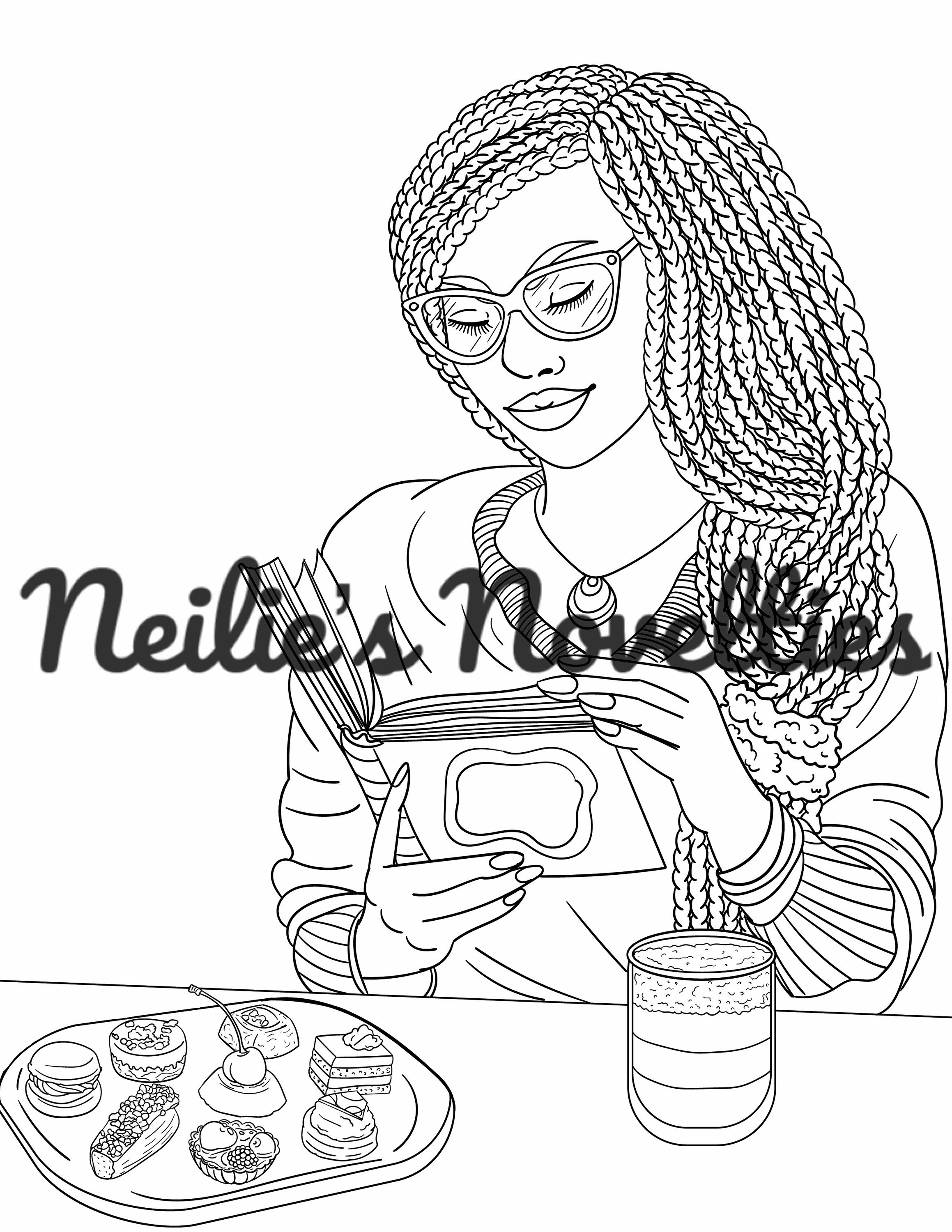Digital Printable Black Girl Coloring Pages. for Adults, Kids, Self ...