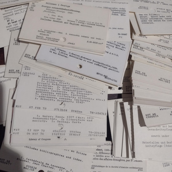 Library Card Catalog Etsy