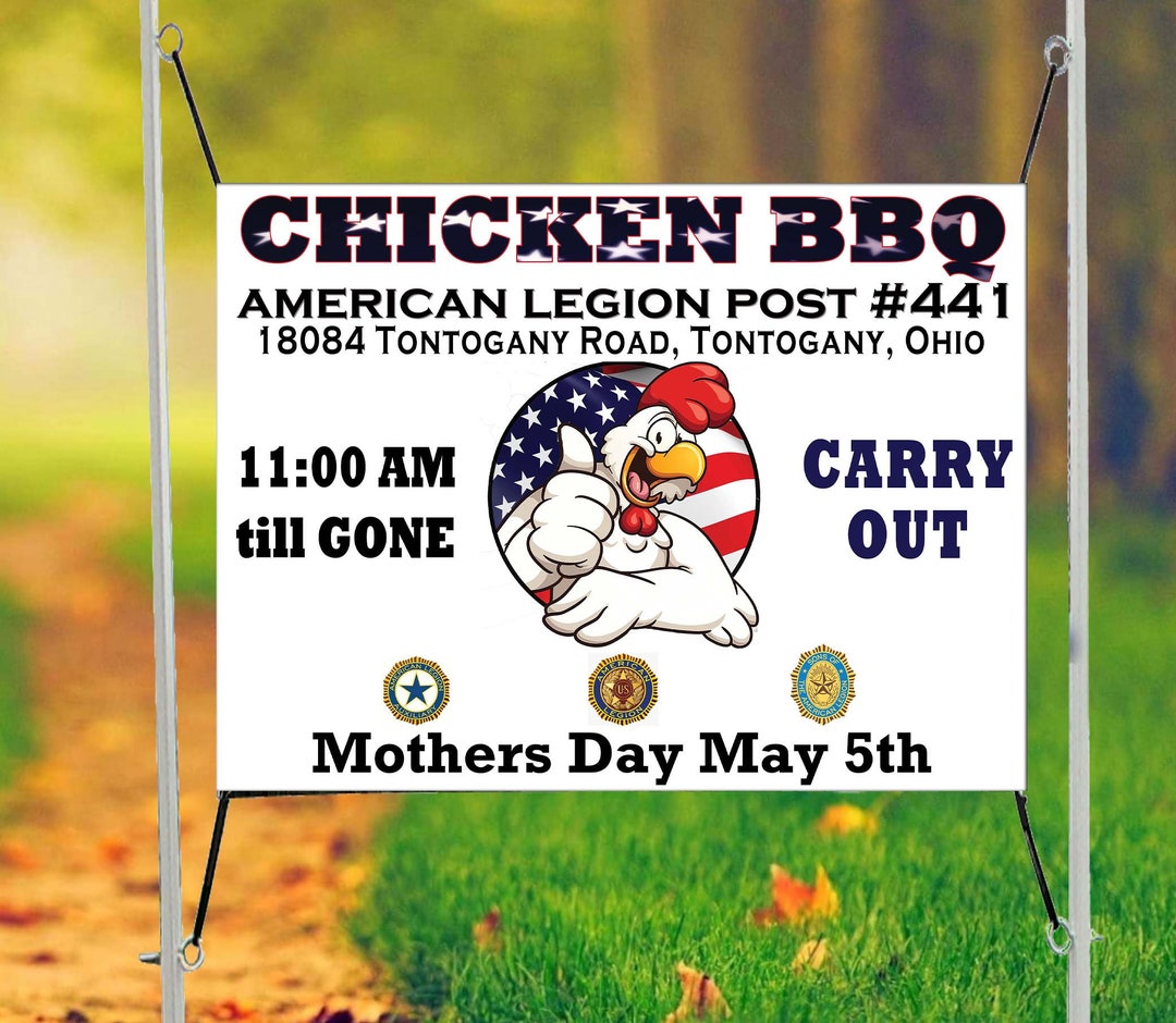 CHICKEN BBQ Banner, Pit Chicken Fundraiser, Fundraiser Sign, 3 X 4 Ft ...