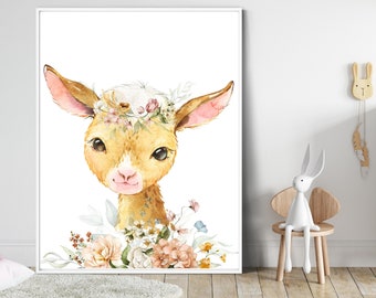 Baby Goat, Farm Animal Prints and Posters