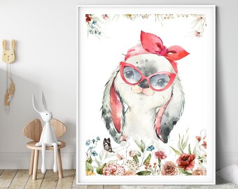 Bunny Wall Art,  Farm Nursery Decor