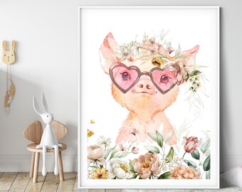 Funny Piglet Print for your Farm Nursery Decor