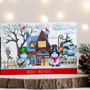 Christmas Candy Shop Carte de voeux et ensemble d'affiches, Impressions de Noël minimalistes, Vacances amusantes imprimables, Carte imprimable et affiche