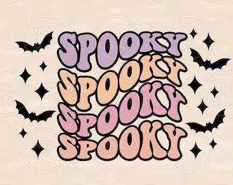 Spooky SVG, Halloween Svg, Cute Halloween Svg, Hot Ghoul Svg, Ghost Vibes Svg, Retro Ghost Svg, Retro Halloween Svg, Halloween Vibes