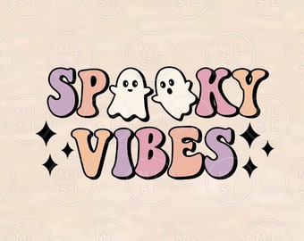 Vibes assustadores SVG, Halloween Svg, Halloween fofo Svg, Ghoul quente Svg, Vibes fantasmas Svg, Fantasma retrô Svg, Halloween retrô Svg, Vibes de Halloween