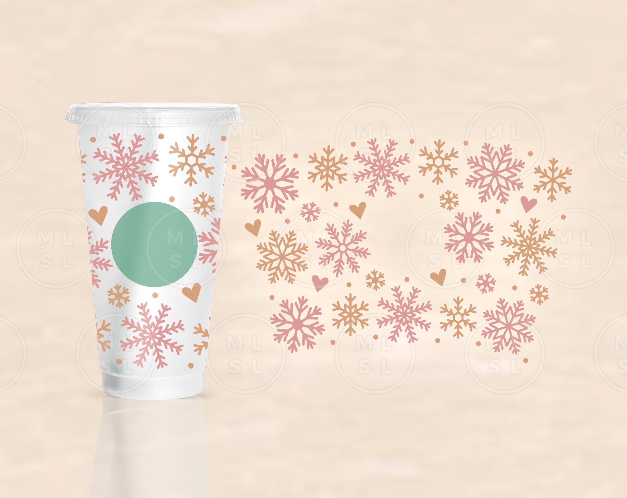 Christmas Cup Wrap Bundle Pack Svg Christmas Full Wrap - Etsy