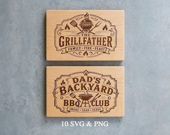 Dad BBQ Svg Cutting Board Laser Engraving File, Grill Engraving, Glowforge Svg, BBq Chopping Board, Bbq Master, Grilling Svg, Xtool CNC file