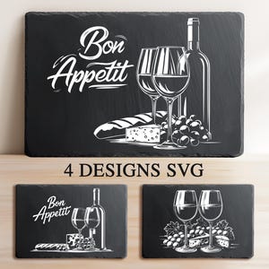 3D Illusion Chopping Board Laser Engraving File, Wine and Cheese Slate Board, Coffee Coasters, Charcuterie Board Engraving, Glowforge Svg