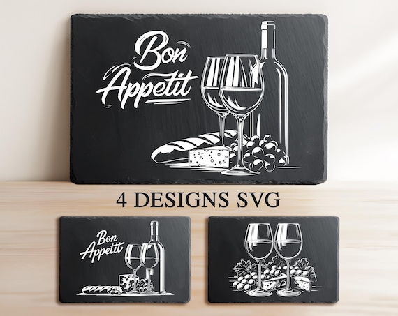 3D Illusion Chopping Board Laser Engraving File, Wine and Cheese Slate Board, Coffee Coasters, Charcuterie Board Engraving, Glowforge Svg