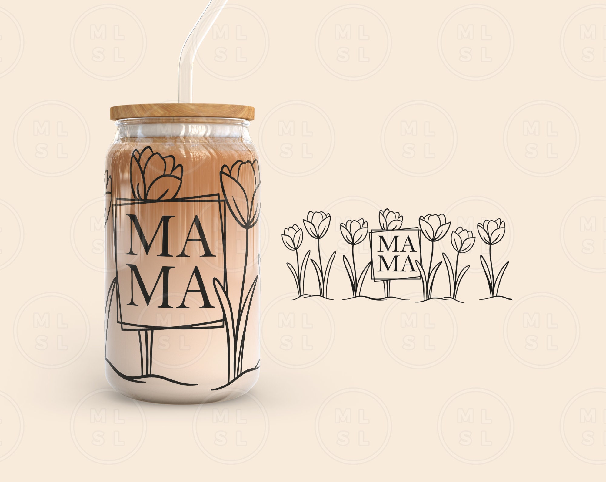 Wildflowers Mama Can Glass Svg Bundle, Floral Can Glass, Wild Flowers ...