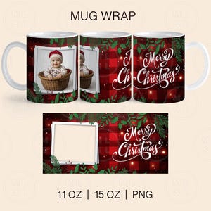 Sublimation de papier d'emballage de tasse de Noël, 11 oz et 15 oz de papier d'emballage de tasse, emballage de tasse de photo de Noël, modèle de tasse de photo de Noël, conceptions de tasse de Noël