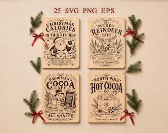 Christmas Cutting Board SVG Bundle, Holiday Charcuterie Board Designs, Santa, Gnome, Gingerbread, Laser Engraving Files, Glowforge XTool CNC
