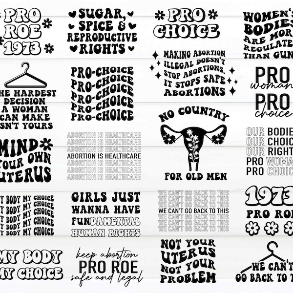 Pro Choice SVG Cut File, Pro Roe SVG, Roe V Wade Svg, Reproductive Rights Svg, My Body My Choice Svg, File For Cricut, Black and White Svg