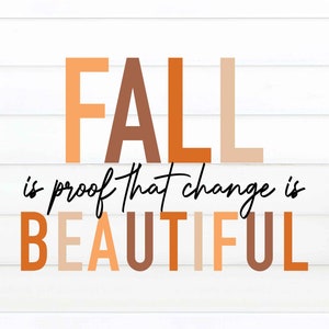 Fall Is Proof That Change Is Beautifu SVG, Fall PNG, Fall Sublimation Svg, Fall Sign SVG, Autumn Svg, Fall Decor, png, jpg, eps, svg