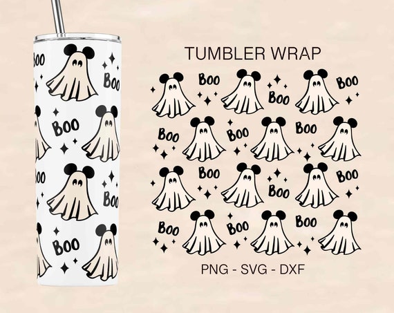 Mouse Ghost Tumbler Svg, Halloween Tumbler Designs, Mouse Ears Tumbler Wrap, Halloween tumbler, Files For Cricut, Tumbler 20oz Design