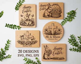 Easter Bunny Cutting Board Svg, Easter Png Laser Engrave, Glowforge Svg, Religious Laser Files, Happy Easter Laser Files, He is risen Svg