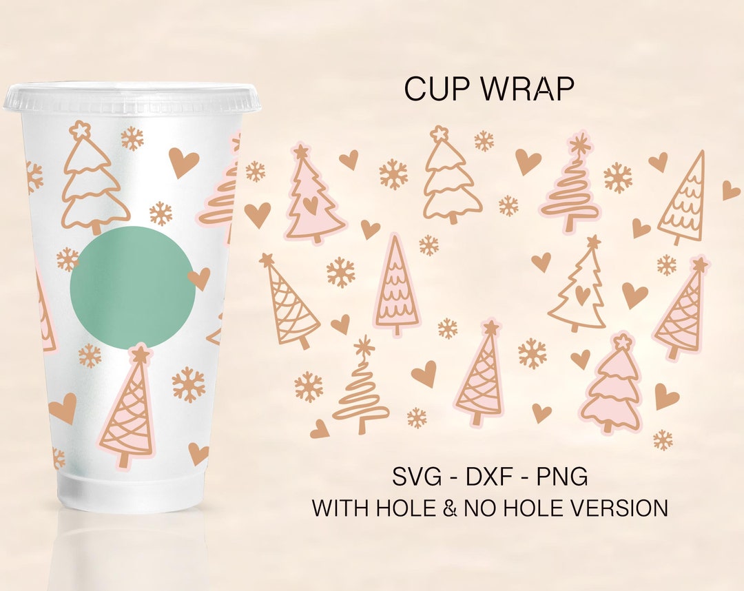 Christmas Tree Cup Wrap Svg, Christmas Full Wrap, Christmas Tree Svg
