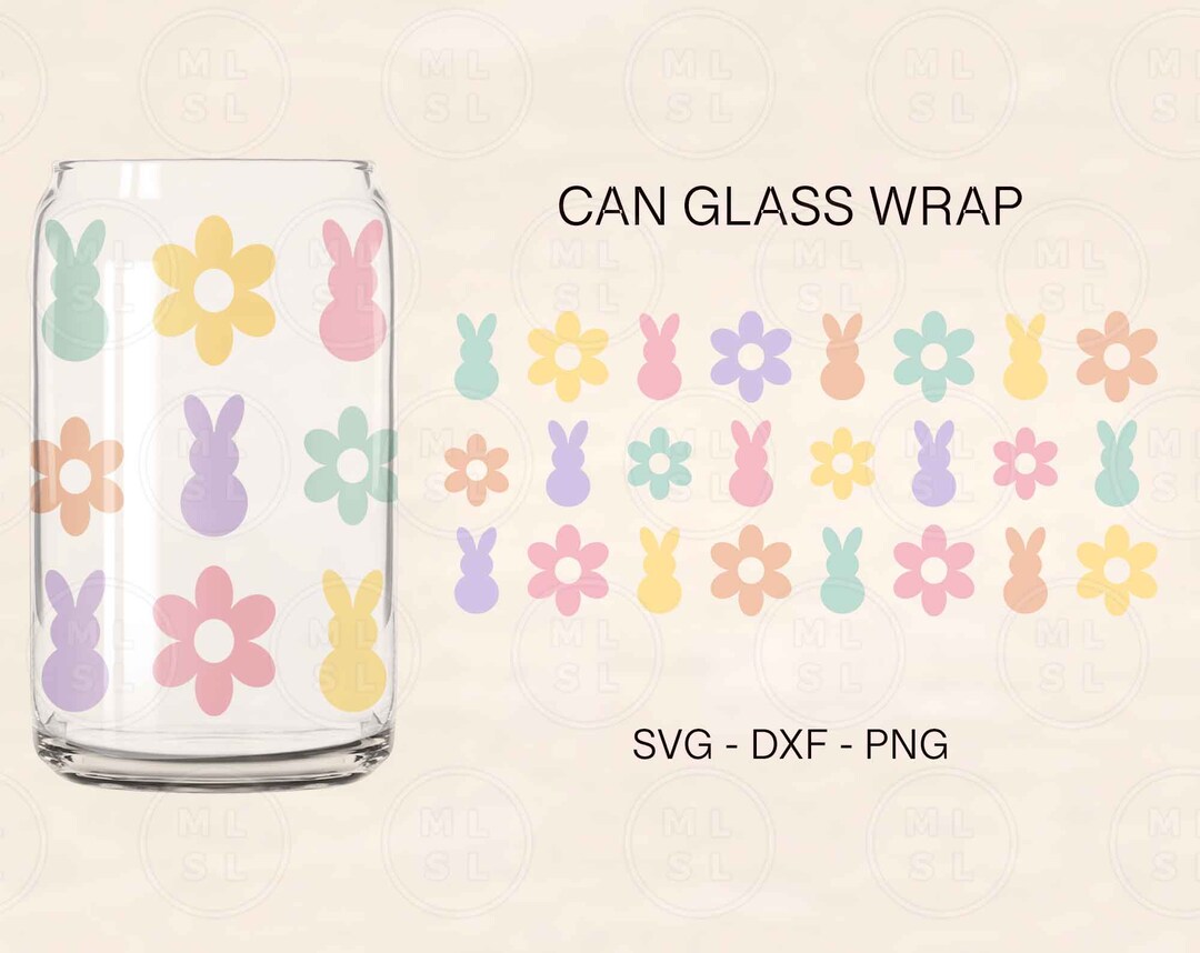 Easter Can Glass Wrap Svg, Bunny Can Glass Wrap, Cute Can Glass Svg ...