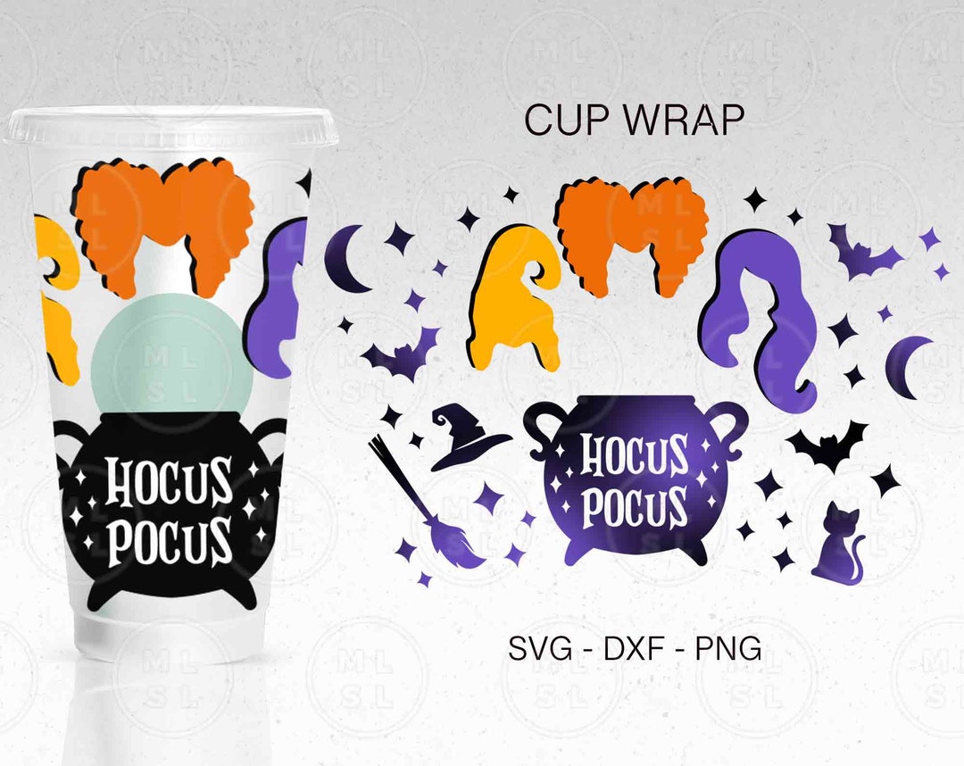 Halloween Cup Wrap Svg Halloween Svg Full Wrap Cold Cup Svg - Etsy
