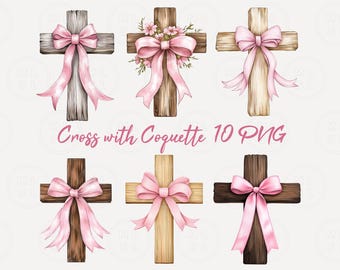 Pink Bow Cross Bible Png Bundle, Christian Shirt Design, Jesus Png, God Png, Pink Bow Coquette, Glitter Easter Svg, Bible Sublimation