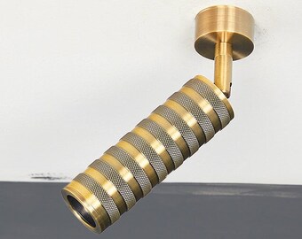 Brass Cylinder Adjustable Spot light, Black Pendant Light, White Reading Lighting, Copper Minimalist Lamp. MODEL : SELINA