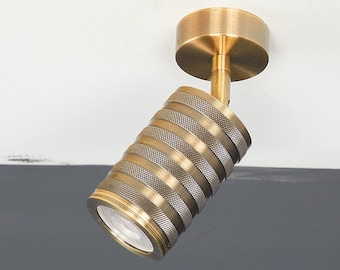 Antique Copper Minimalist Lights, White Spot Light, Black Tracking Lamp, Brass Office Sconce, Kitchen or Bathroom Pendant, Housewarming Gift