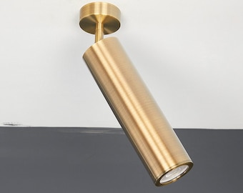 Brass Cylinder Mirror Lights, Reading Black Spot Track Lamp, Office or Kitchen Lighting, Bathroom Vanity Lighting  MODEL : EVA