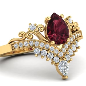 14k rose gold garnet engagement ring for women 925 sterling silver garnet ring wedding ring bridal ring gift for her dainty garnet ring