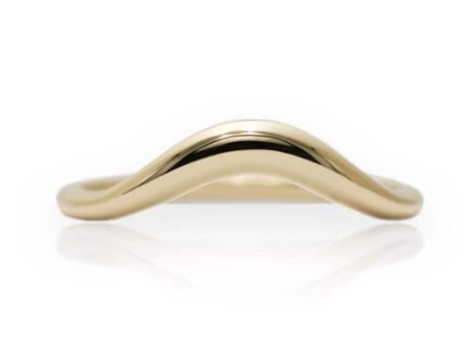 Curved Wedding Band Vintage Solid 14k Yellow Gold Antique - Etsy