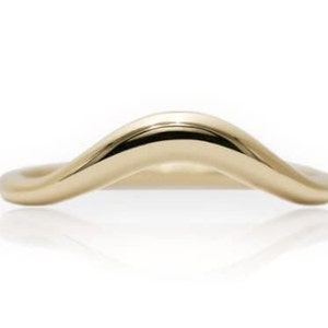 Curved Wedding Band Vintage Solid 14k Yellow Gold Antique Wedding Band ...