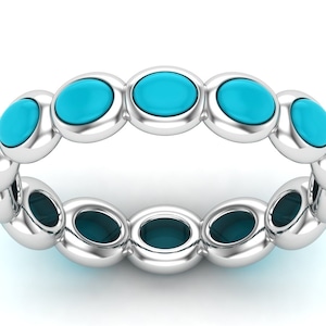Sleeping Beauty Turquoise full eternity ring band Turquoise Eternity ring Band Turquoise Engagement Band Christmas women gift Promise Band