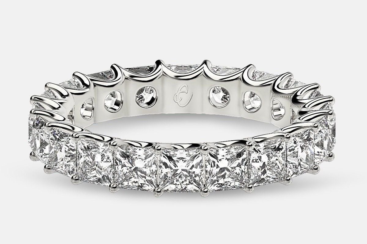 Full Eternity Stackable Stacking Princess Cut Zircon Ring for ...
