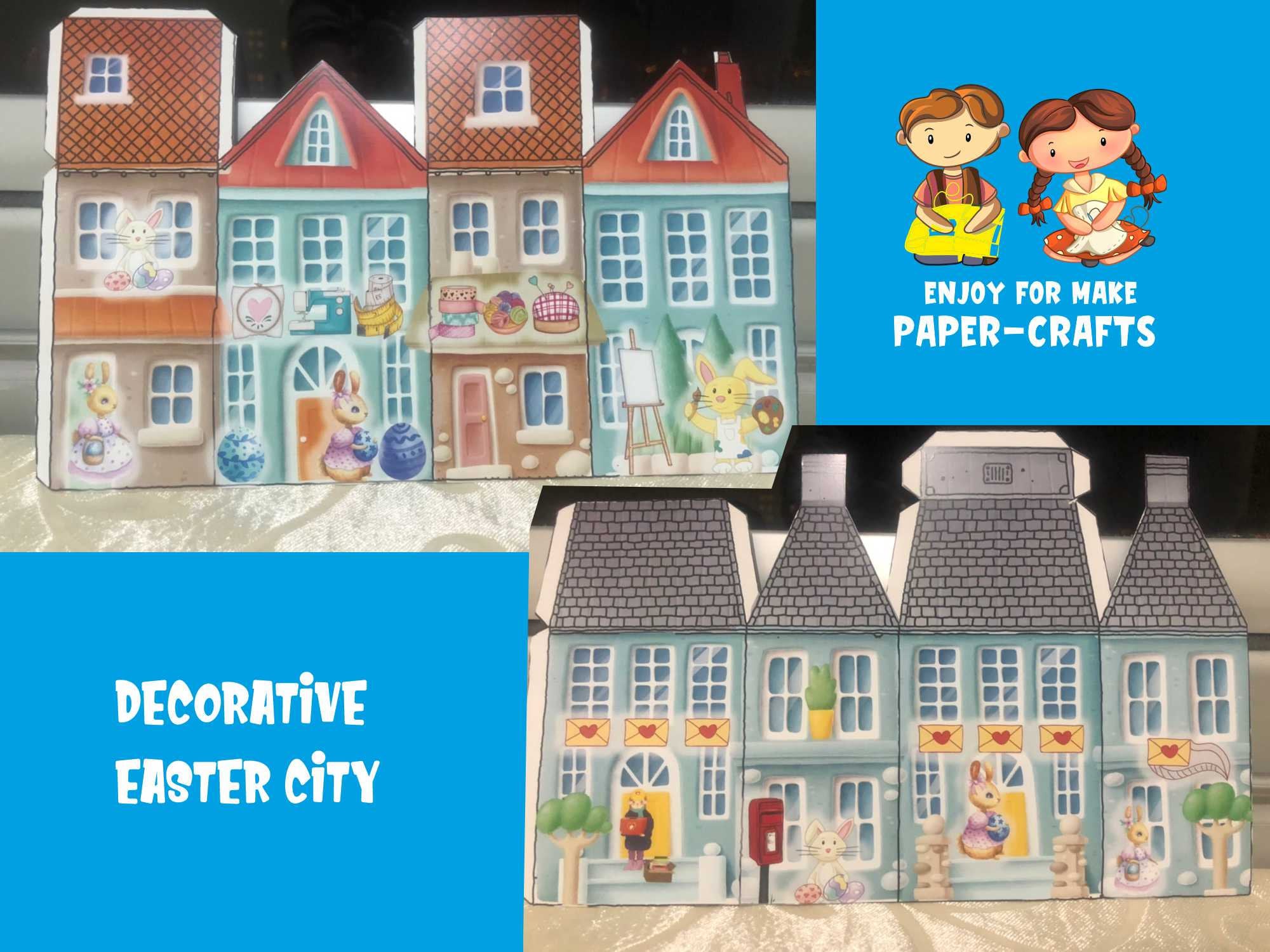 Easter City Papercrafts, Printable Template, Graphics, and Instructions ...