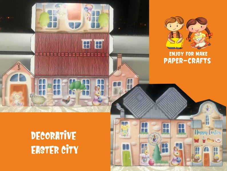 Easter City Papercrafts, Printable Template, Graphics, and Instructions ...