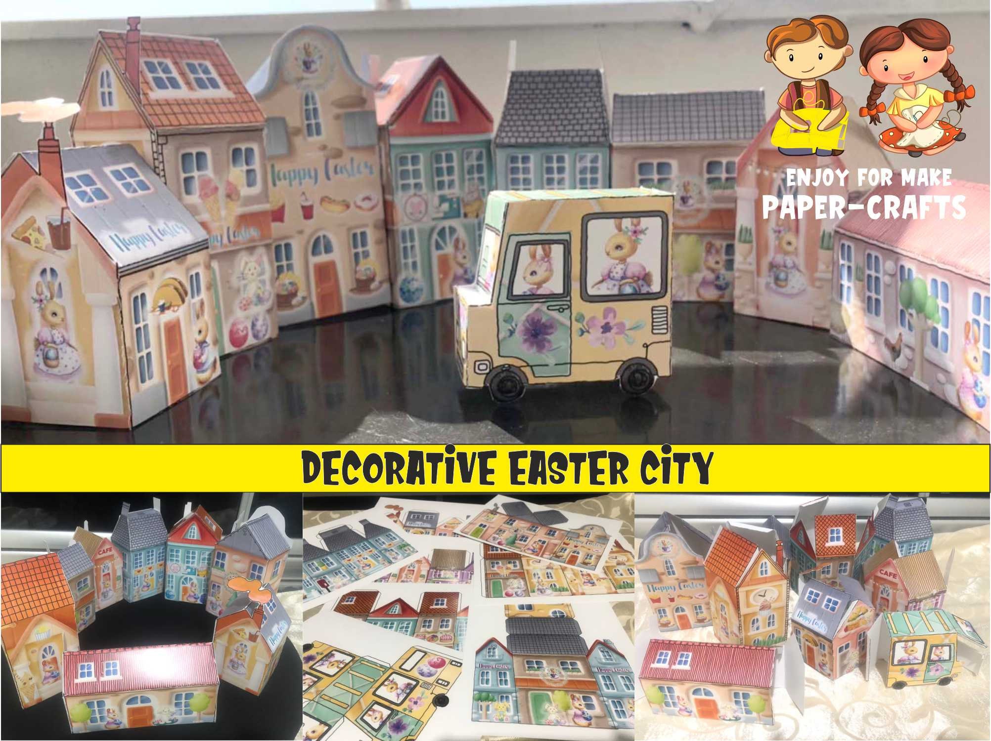 Easter City Papercrafts, Printable Template, Graphics, and Instructions ...