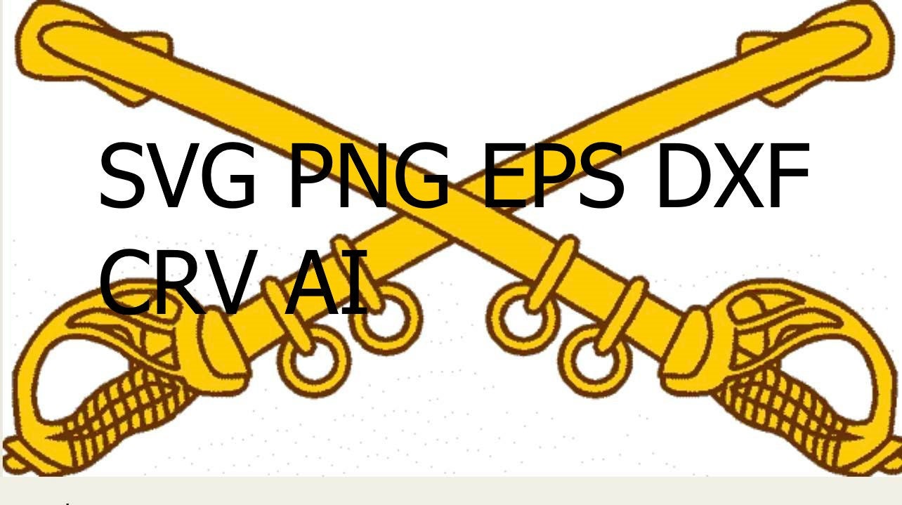 Exquisite Crossed Sabers SVG, Dxf, CRV, DXF, Png Design