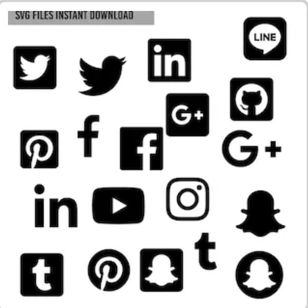 Social Media Icons SVG, DXF - Social Media Icons Bundle