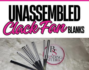 Sublimation Clack Fan Blanks – 13in Unassembled with Black Ribs