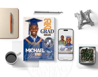 Graduation Booklet Template: Canva Editable, 8-Page Design