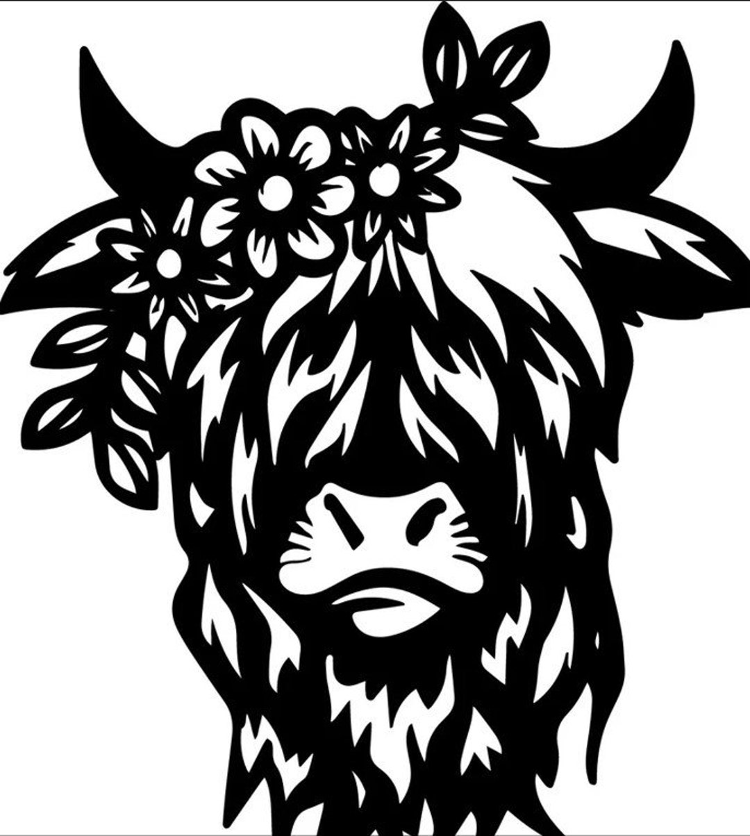 Highland Cow Decal Permanent Vinyl Window Decal Car Decal Etsy