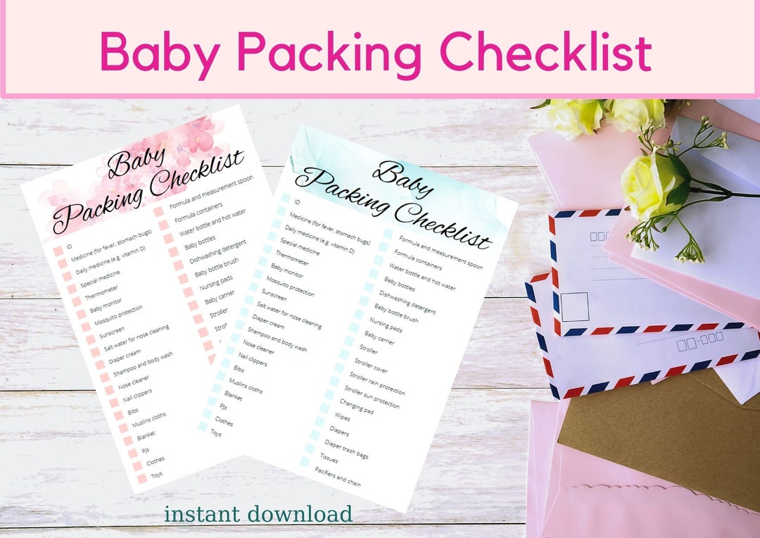 Printable and Editable Baby Packing List Packing Checklist for Babies PDF Downloadable Template ...