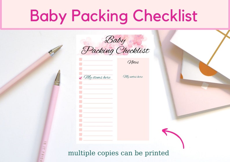 Printable and Editable Baby Packing List Packing Checklist for Babies PDF Downloadable Template ...