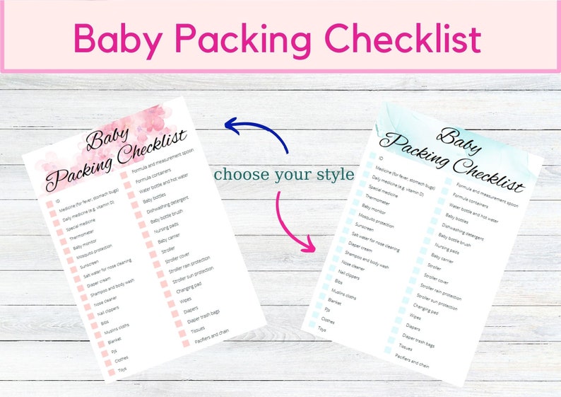 Printable and Editable Baby Packing List Packing Checklist for Babies PDF Downloadable Template ...
