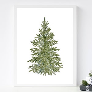 Christmas tree print, Christmas wall art printable, Evergreen pdf,  Digital download, PDF