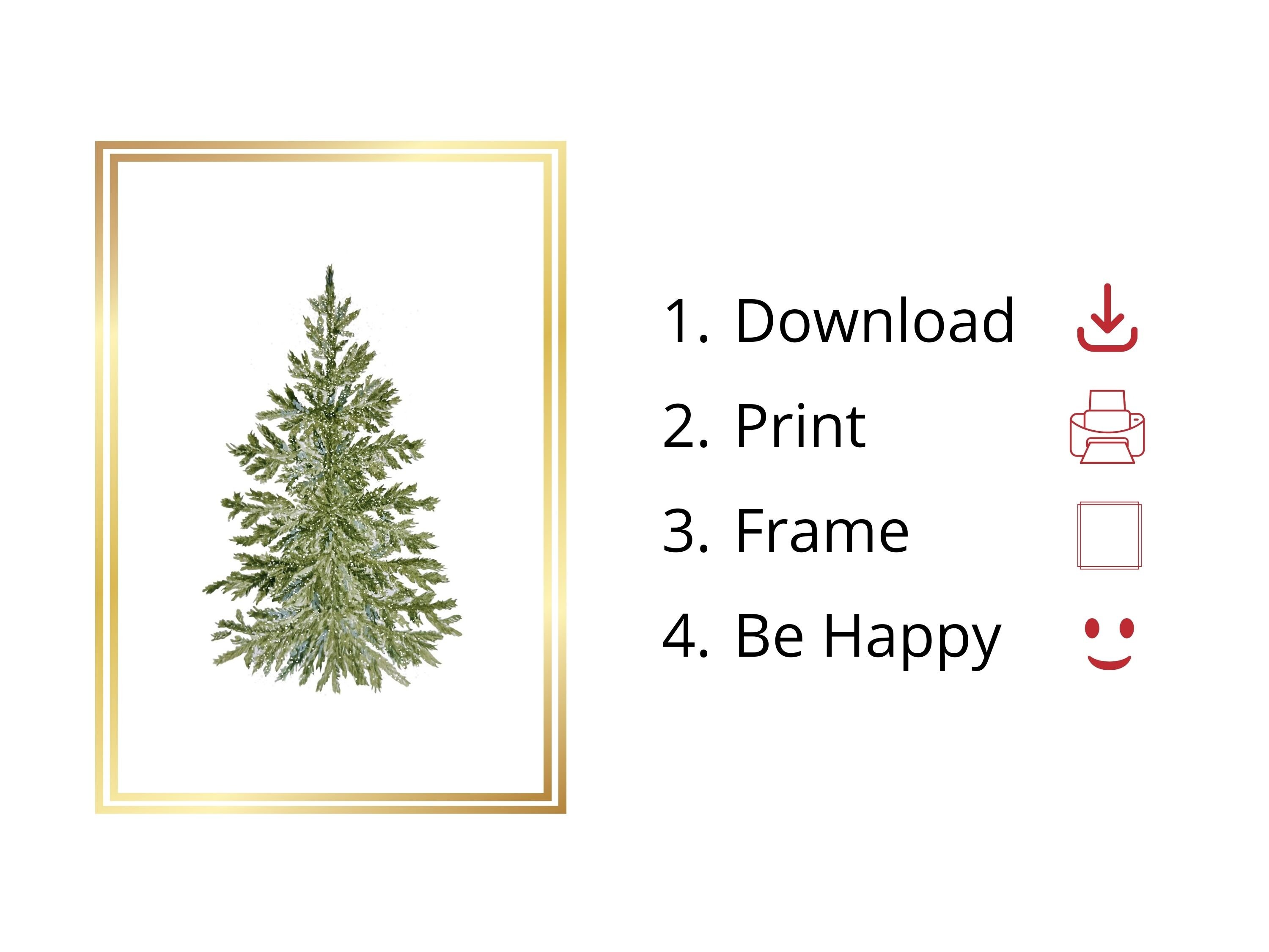 Christmas Winter Tree Print, Snowy Tree, Digital Download, PDF ...