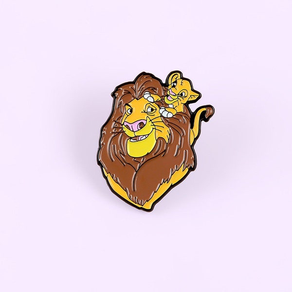 Pin's Badge Roi Lion - Pin's Mufasa et Simba - Pin's Badge émaillé