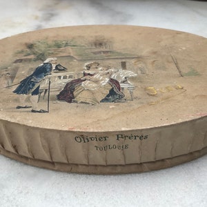 Antike französische Taufbonbon / Schokoladenbox um 1900