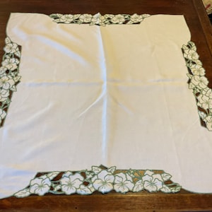 Vintage hand embroidered small tablecloth