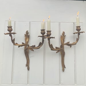 Pair of Stunning antique french gilt wall sconces