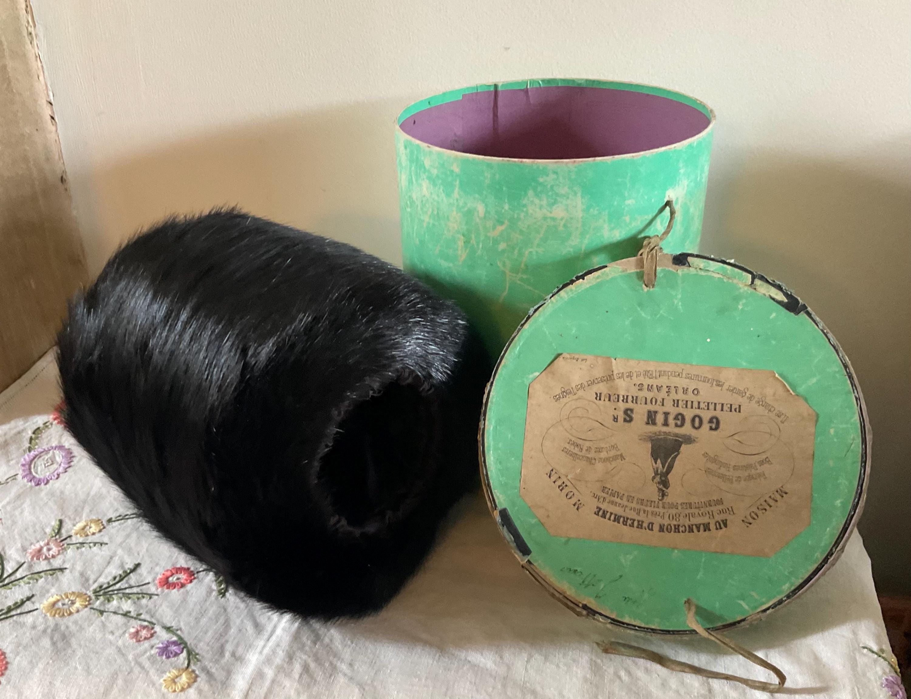Stunning Antique French Fur Muff in original box circa late 1800's